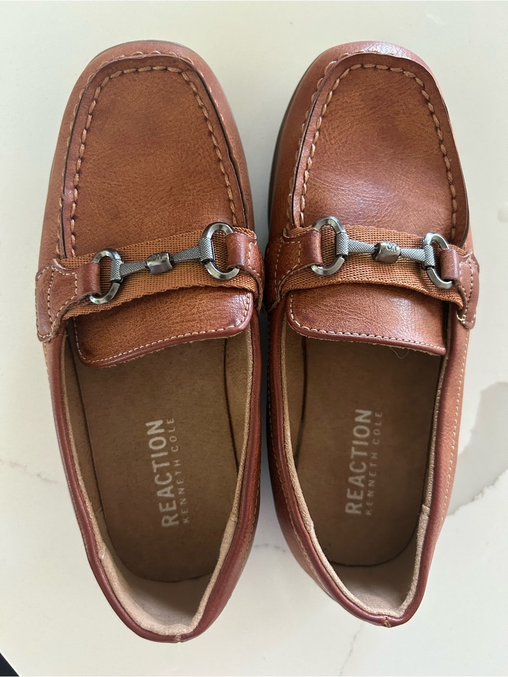 Kenneth Cole Reaction Men's Tan Leather Bit Slip-On Loafers
